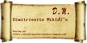 Dimitrievits Miklós névjegykártya