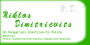 miklos dimitrievits business card